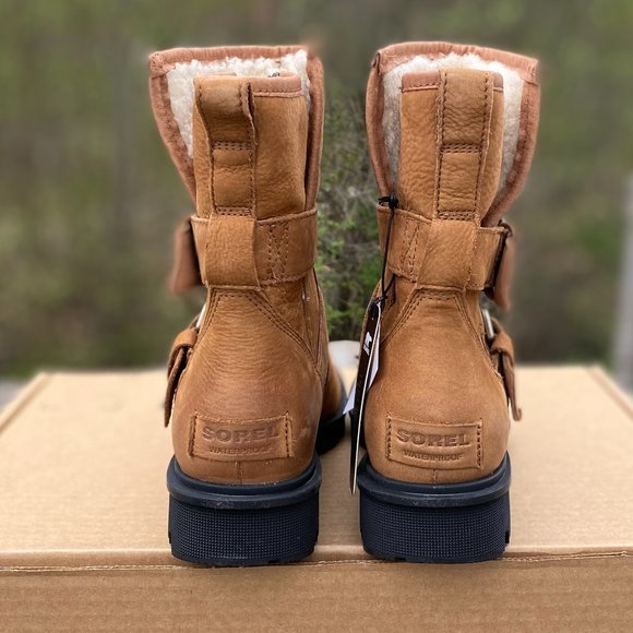 SOREL PHOENIX MOTO COZY US 7.5 Women's Tan Suede Winter Warm Casual Outdoor New - Picture 4 of 12
